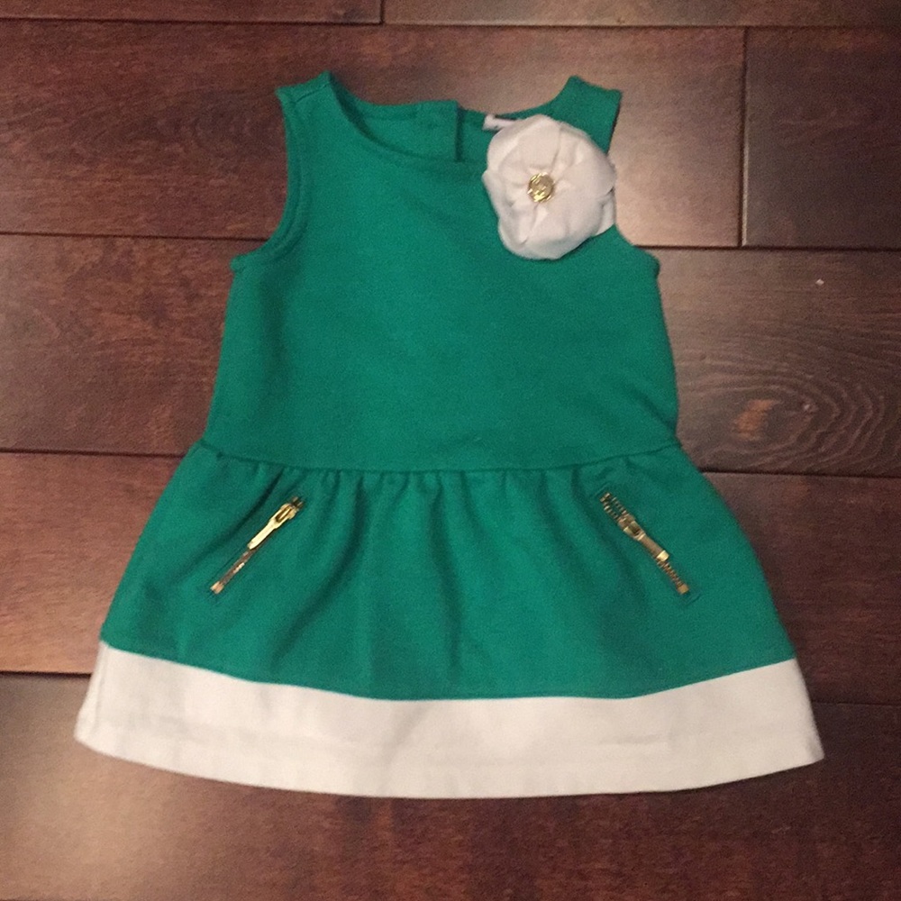 Janie and Jack Green Dress. 6-12 months